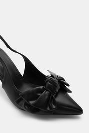 Black heels on a thin heel