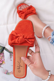 Red flat slippers