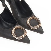 Black heels on a thin heel