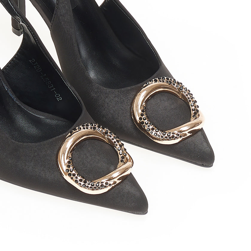 Black heels on a thin heel