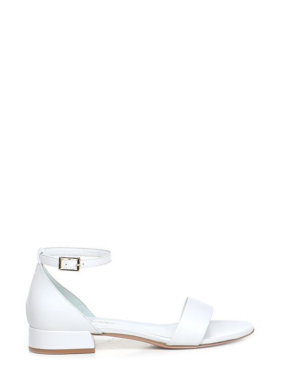 White block heel sandals