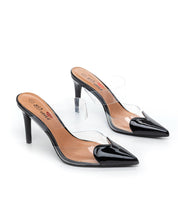 Beige heels on a thin heel