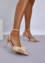 Beige heels on a thin heel