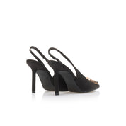 Black heels on a thin heel
