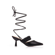 Black heels on a thin heel