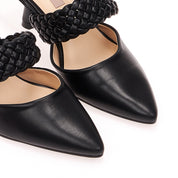 Black heels on a thin heel