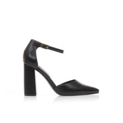 Black block heel sandals