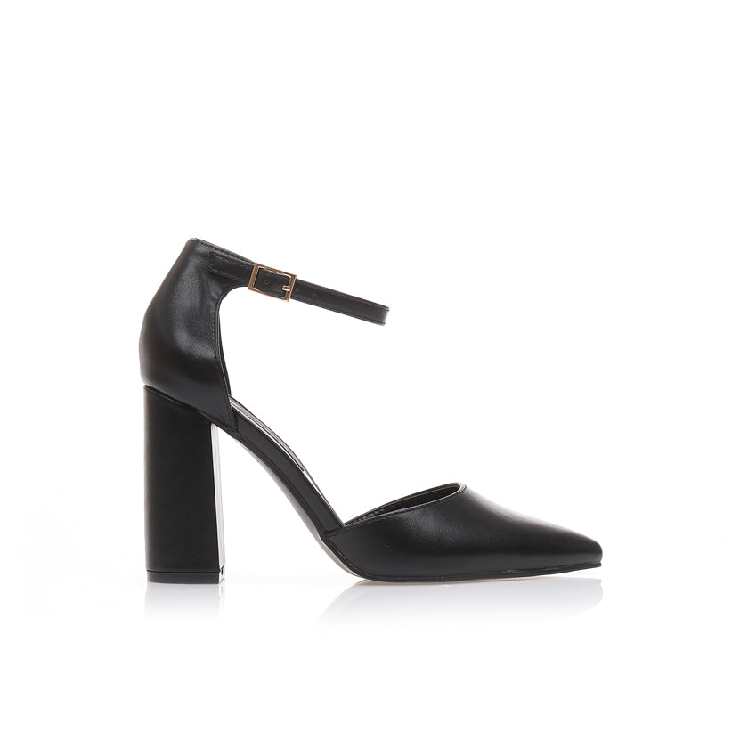 Black block heel sandals