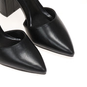 Black block heel sandals