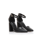Black block heel sandals