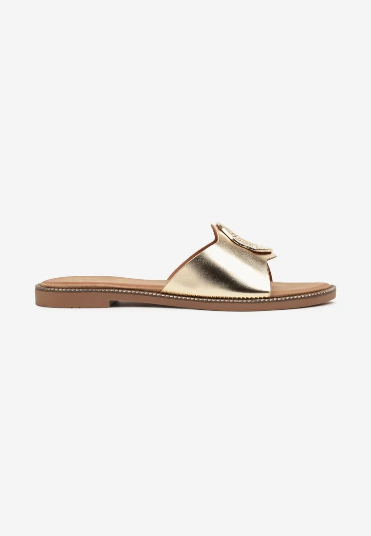 Silver flat slippers