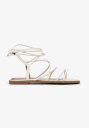 White flat sandals