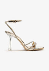 Zlati sandali na tanki peti