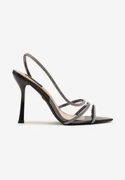 Silver sandals with thin heels