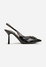 Black heels on a thin heel