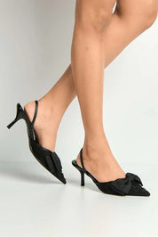 Black heels on a thin heel