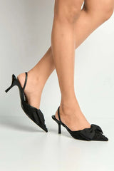 Black heels on a thin heel
