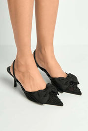Black heels on a thin heel