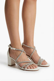 Bijele sandale na blok petu