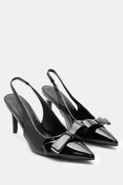 Black heels on a thin heel
