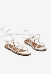 White flat sandals