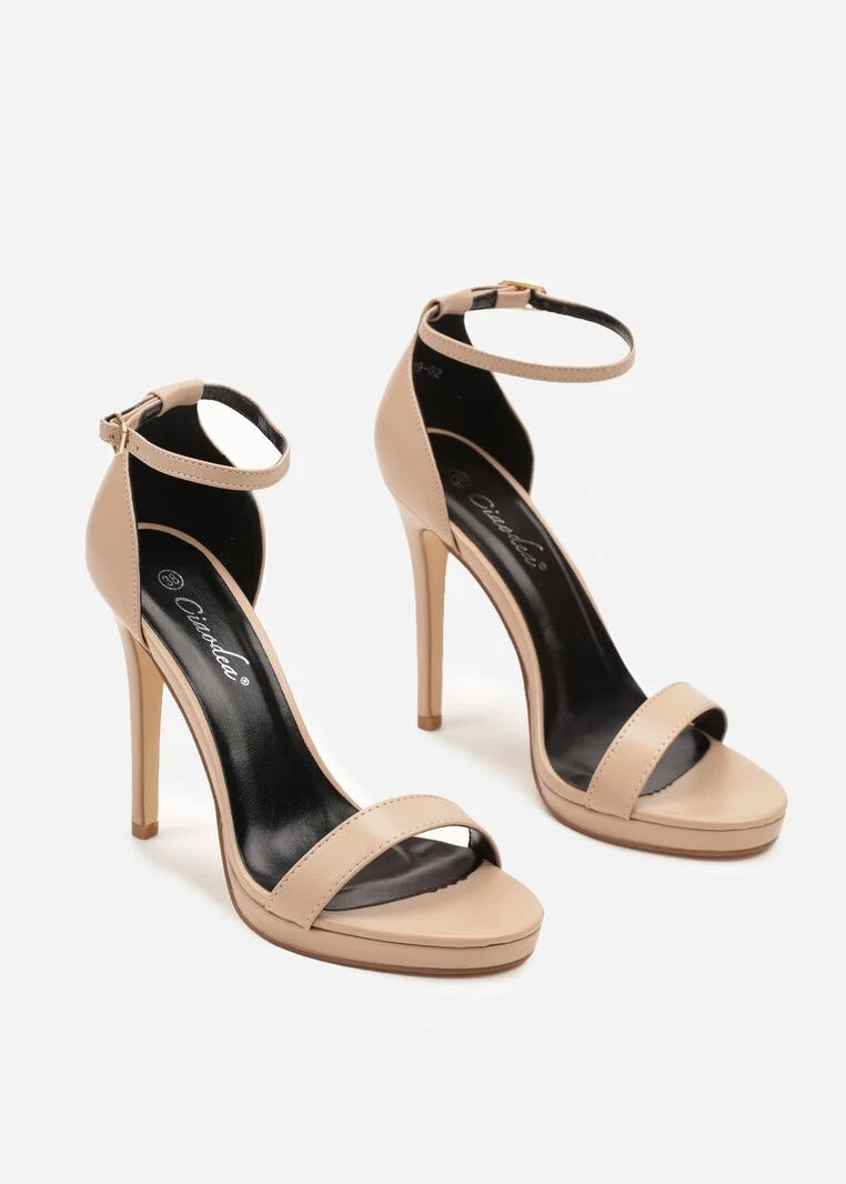 Bež sandale na tanku petu - Cipelice