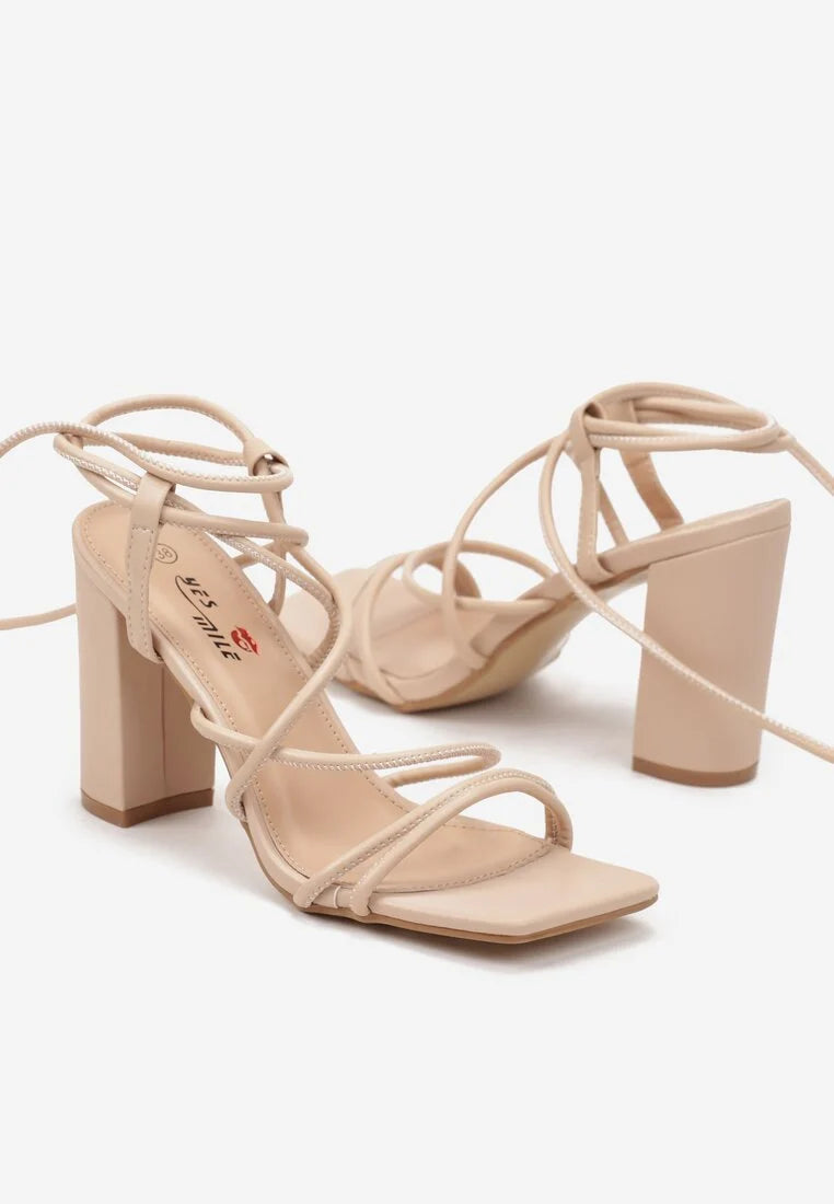 Black block heel sandals