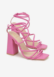 Fuchsia sandale na blok petu