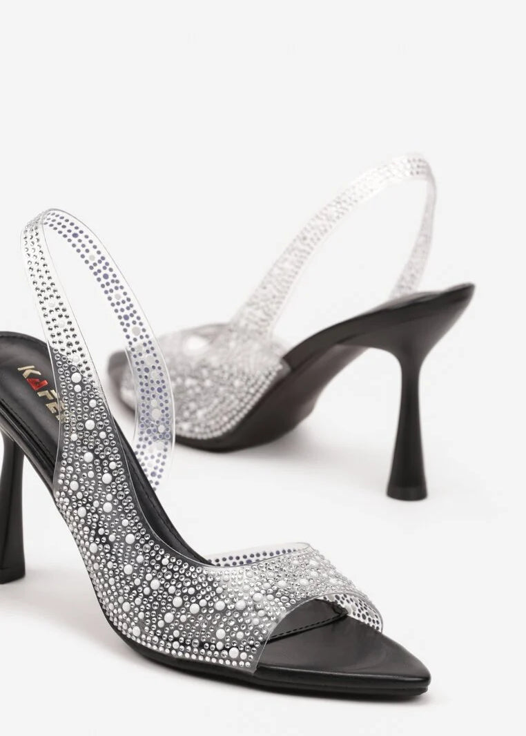 Crne sandale na tanku petu - Cipelice