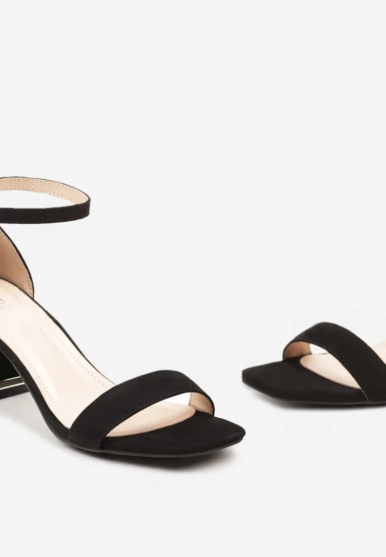 Black block heel sandals