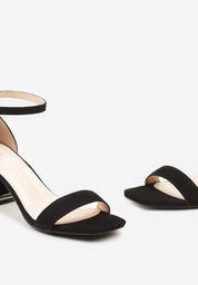 Black block heel sandals
