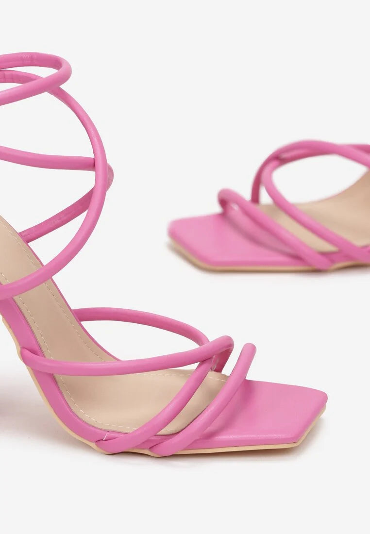 Fuchsia sandale na blok petu
