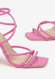 Fuchsia sandale na blok petu