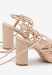 Black block heel sandals