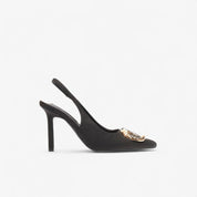 Black heels on a thin heel