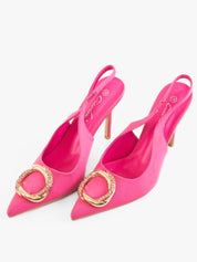 Fuchsia stilettos with a thin heel
