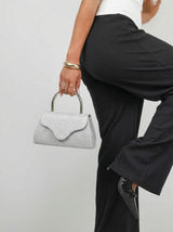 Silver šljokičasta večernja torbica