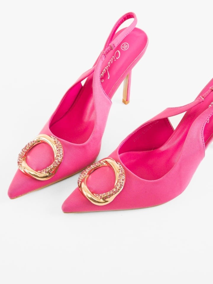 Fuchsia stilettos with a thin heel