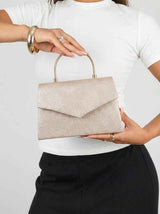 Champagne šljokičasta večernja torbica