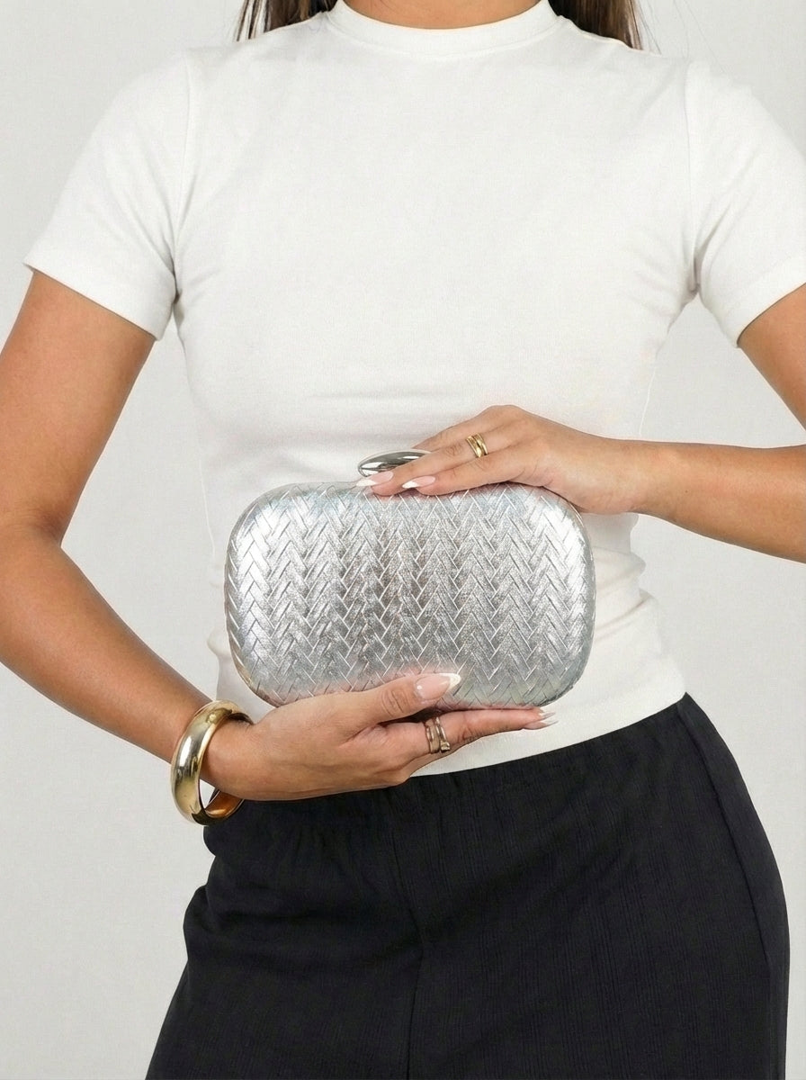 Silver večernja torbica