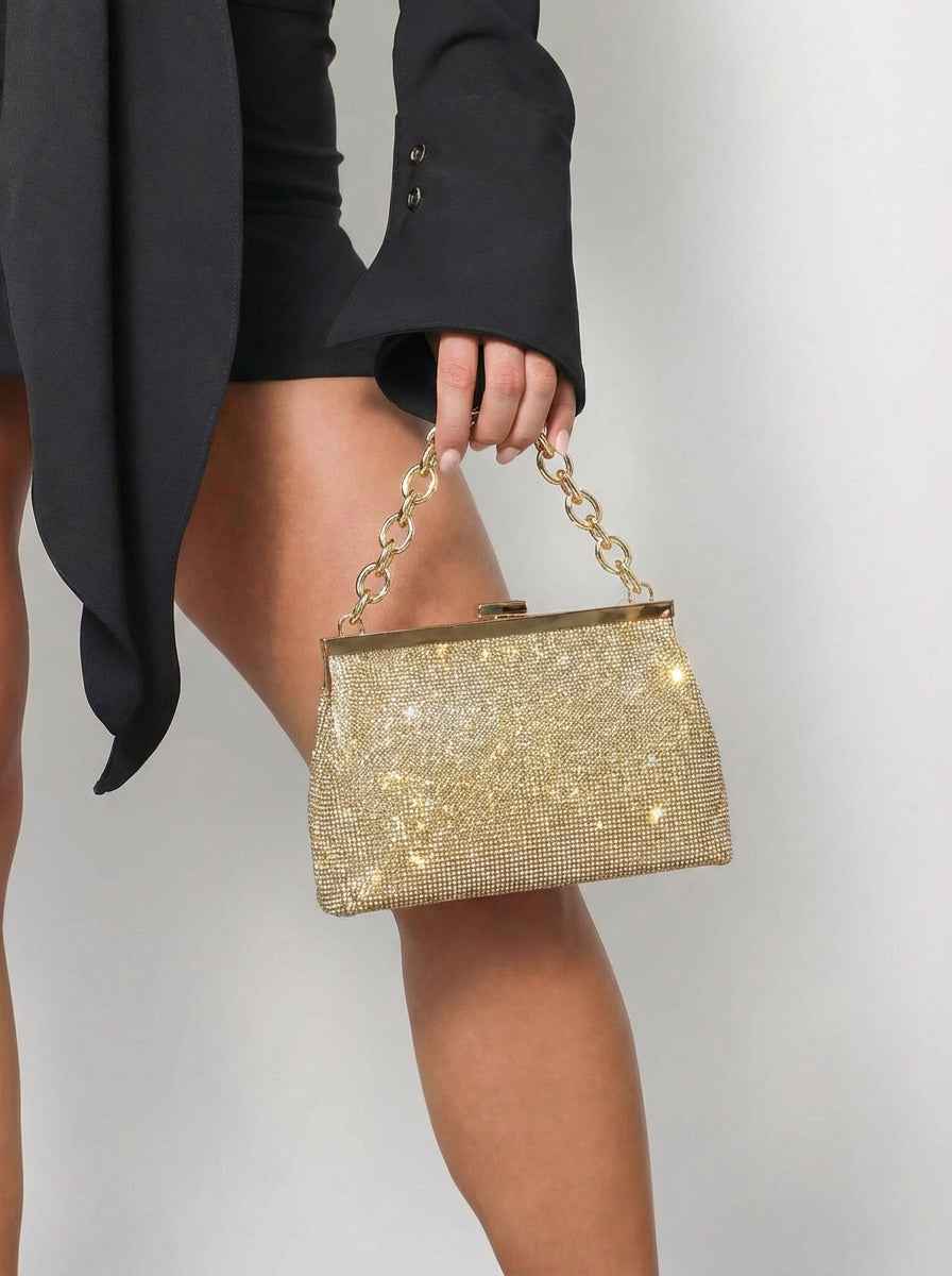Zlatne večernja torbica