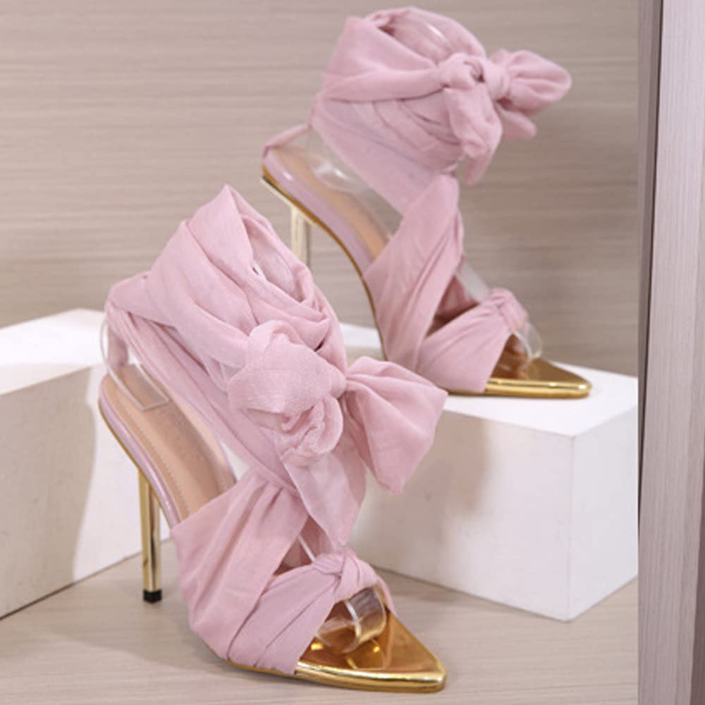 Pink sandale na tanku petu