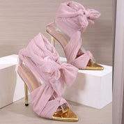 Pink sandale na tanku petu