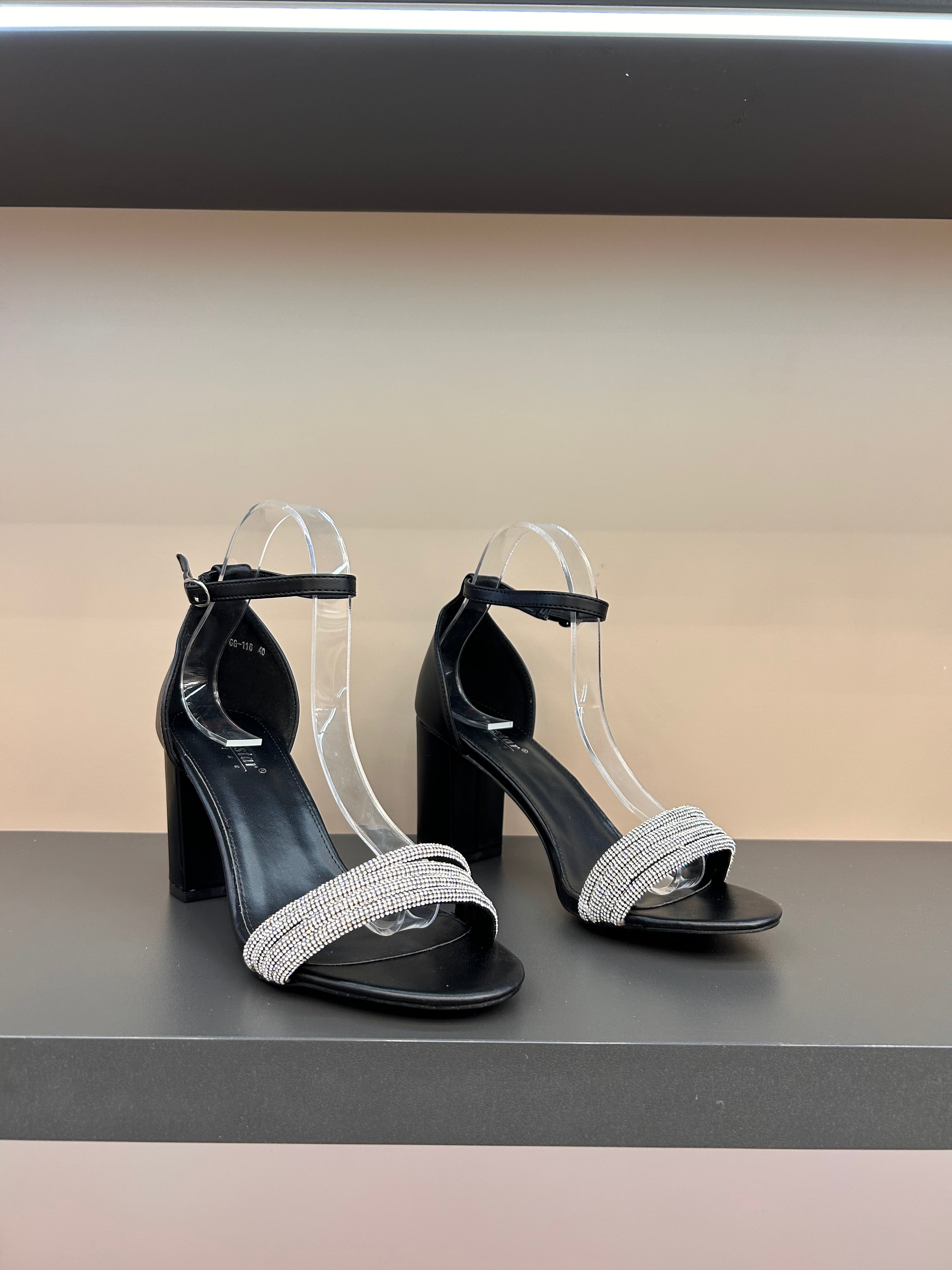 Gold block heel sandals