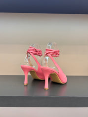 Pink štikle na tanku petu