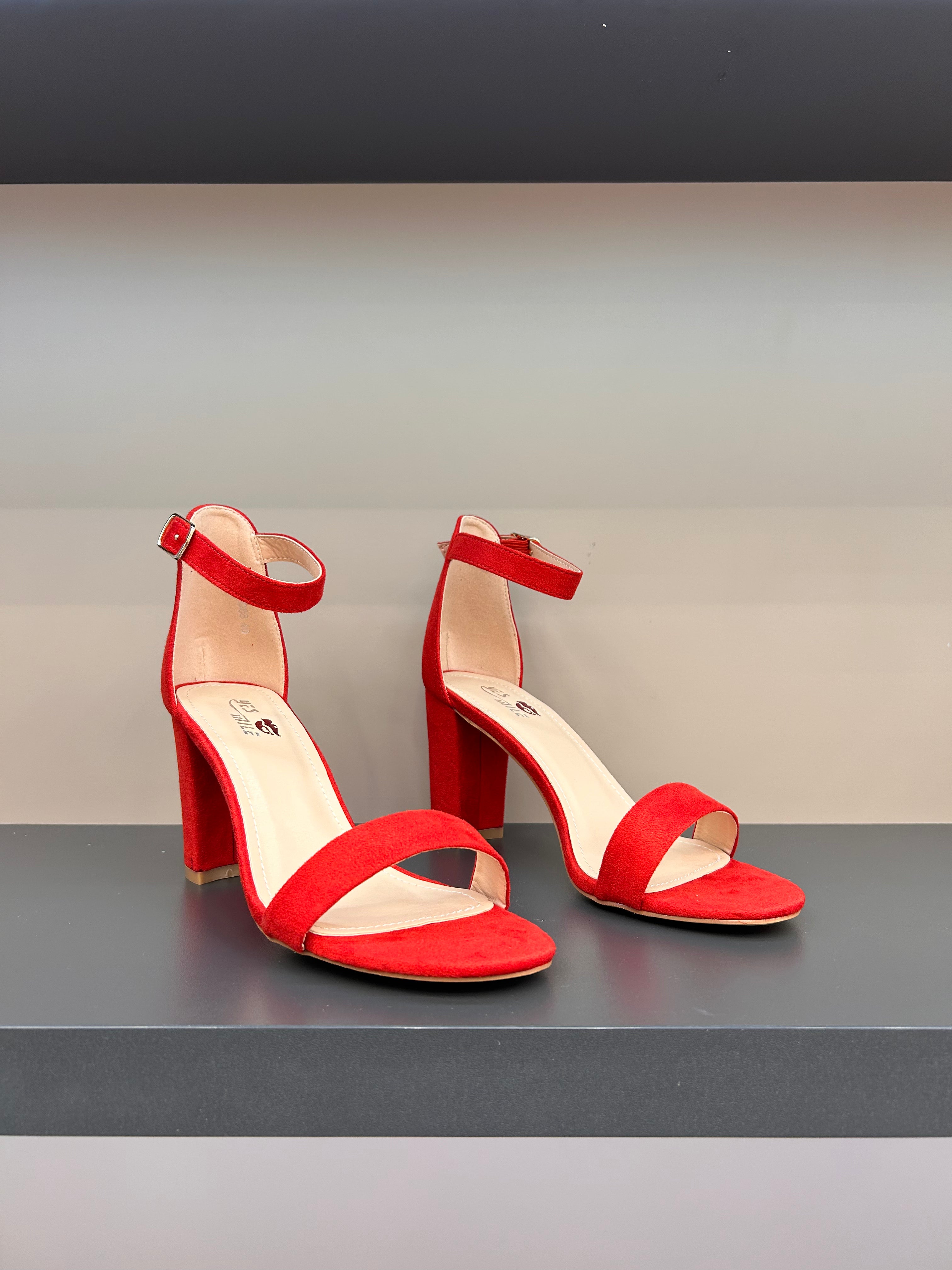 Beige block heel sandals
