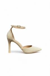 Schwarze Pailletten-Stilettos mit dünnem Absatz