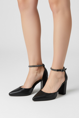 Črni sandali z blok peto