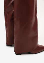 White block heel high boots