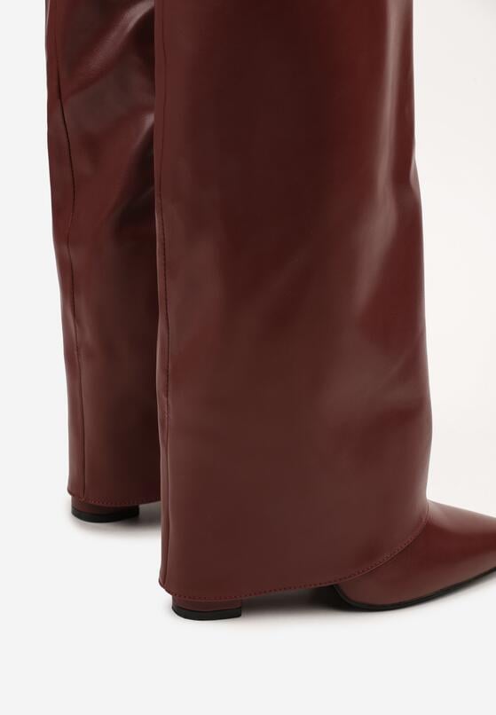 White block heel high boots